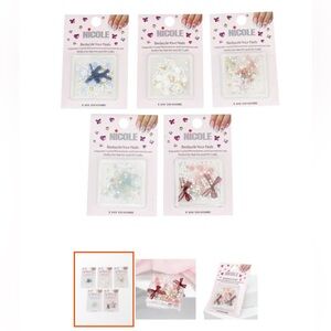 Clear Square Embellished Nail Art Box with Pink Roses & Burgundy Bows